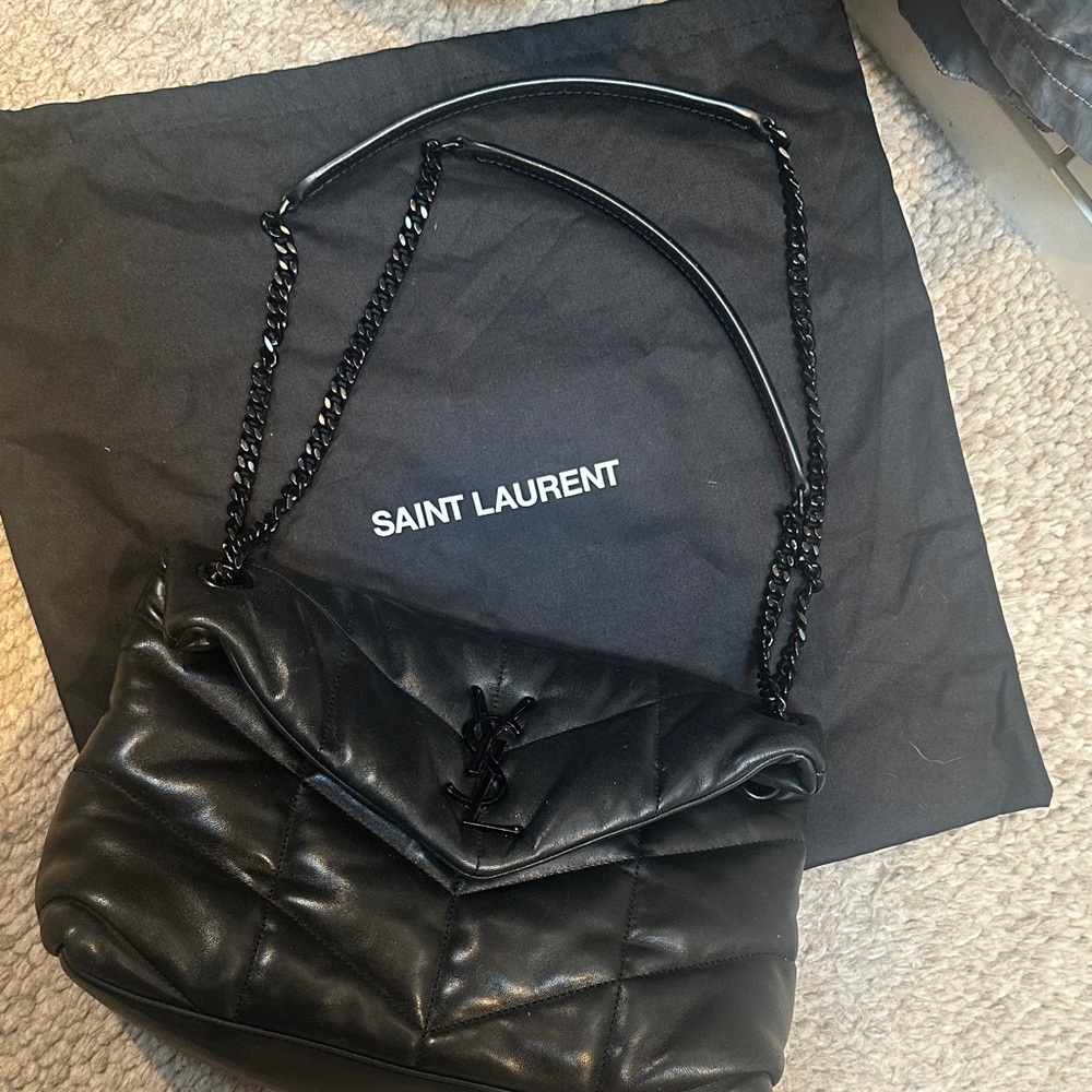 Saint Laurent Black Quilted Shoulder Bag